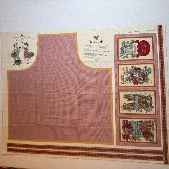 🛒$9 Fabric Panel Material - 1 yard Prim Garden Apron Panel Burgundy #111 - Picture 2 of 7